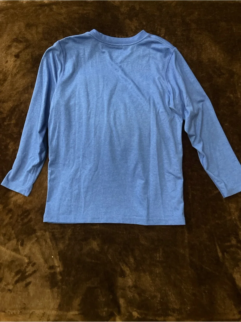 Nike Kids Blue Long Sleeve Dri-FIT Tee with Grey Swoosh